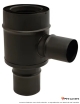 Té 90° simple paroi 80 mm + air Ø60 mm Ø80/125mm DIFLUX noir