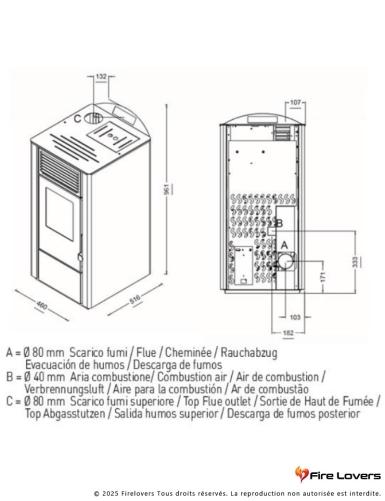 Lory 9,5kW Poêle à granulés