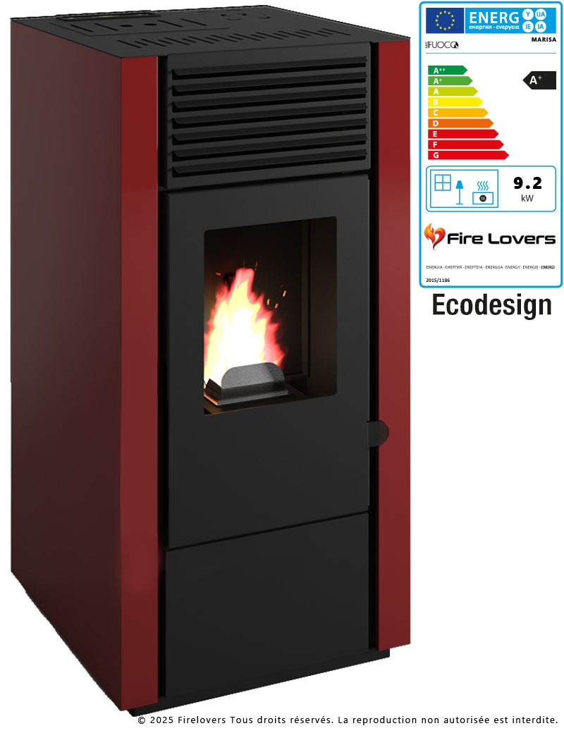Marisa 9,2kW Poêle à granulés canalisable