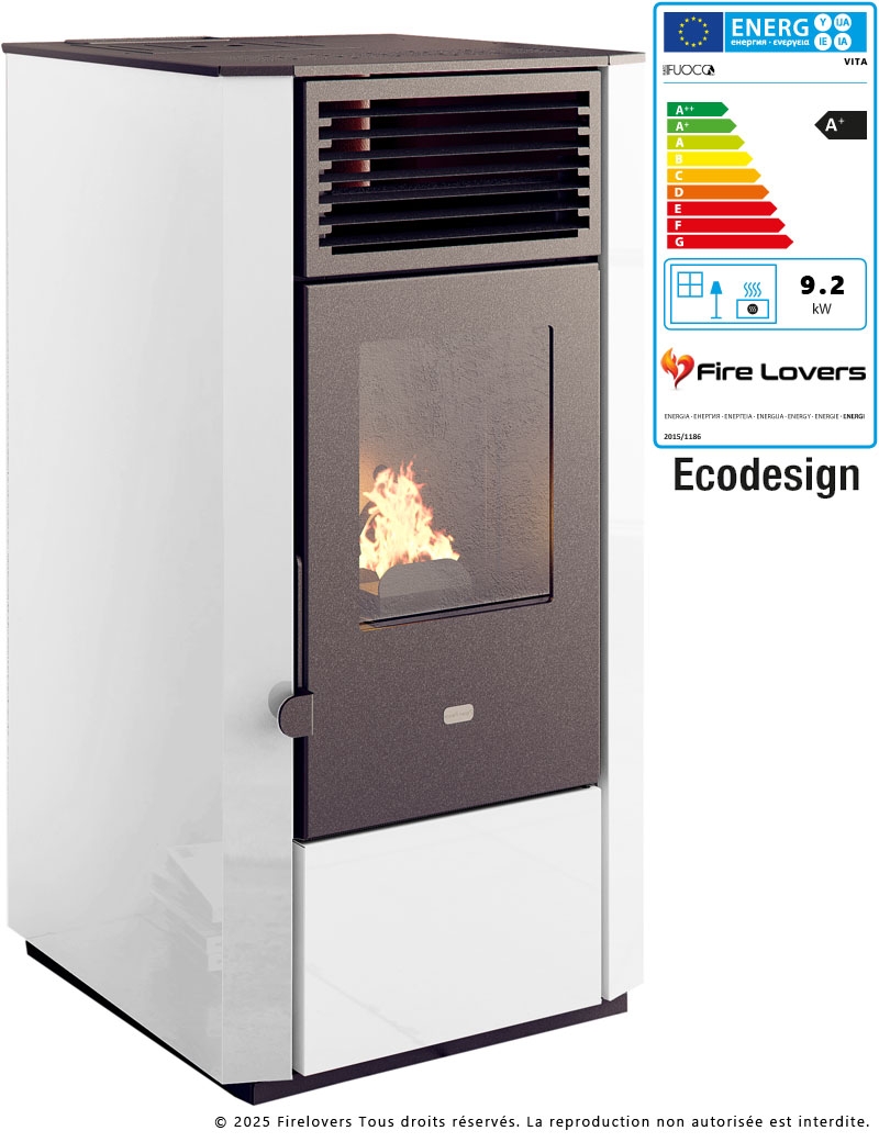 Vita 9,2kW Poêle à granulés canalisable