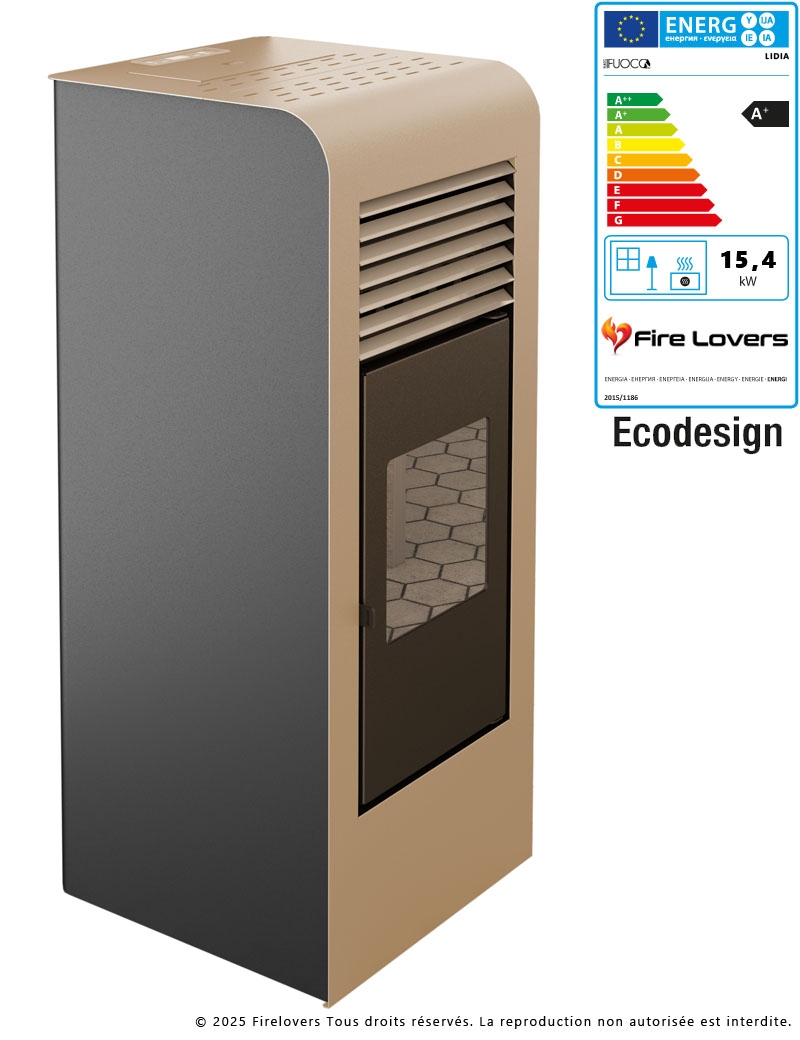 Lidia 15,4kW Poêle à granulés canalisable