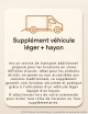 Supplément transport : véhicule léger + hayon