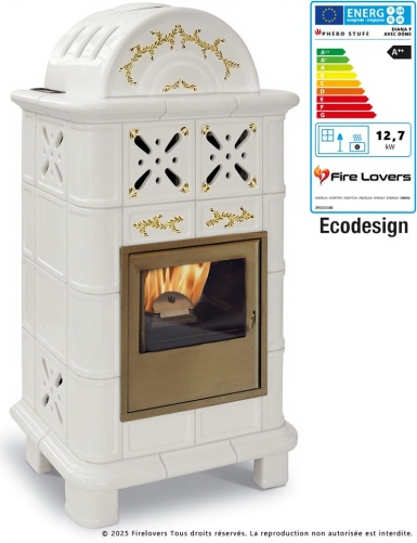 Diana P avec dôme + décoration à la main 12,7 kW poêle à granulés