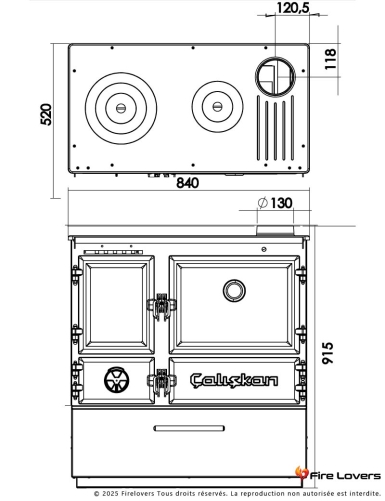 Caliskan 214 3D Box Gourmet 6.4kW Cuisinière à bois
