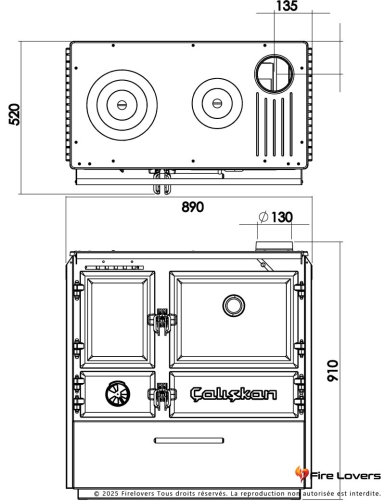 Caliskan 214 Casing Gourmet 6.4kW Cuisinière à bois