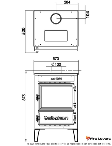 Caliskan 305 3D 12,5 kW Poêle à bois