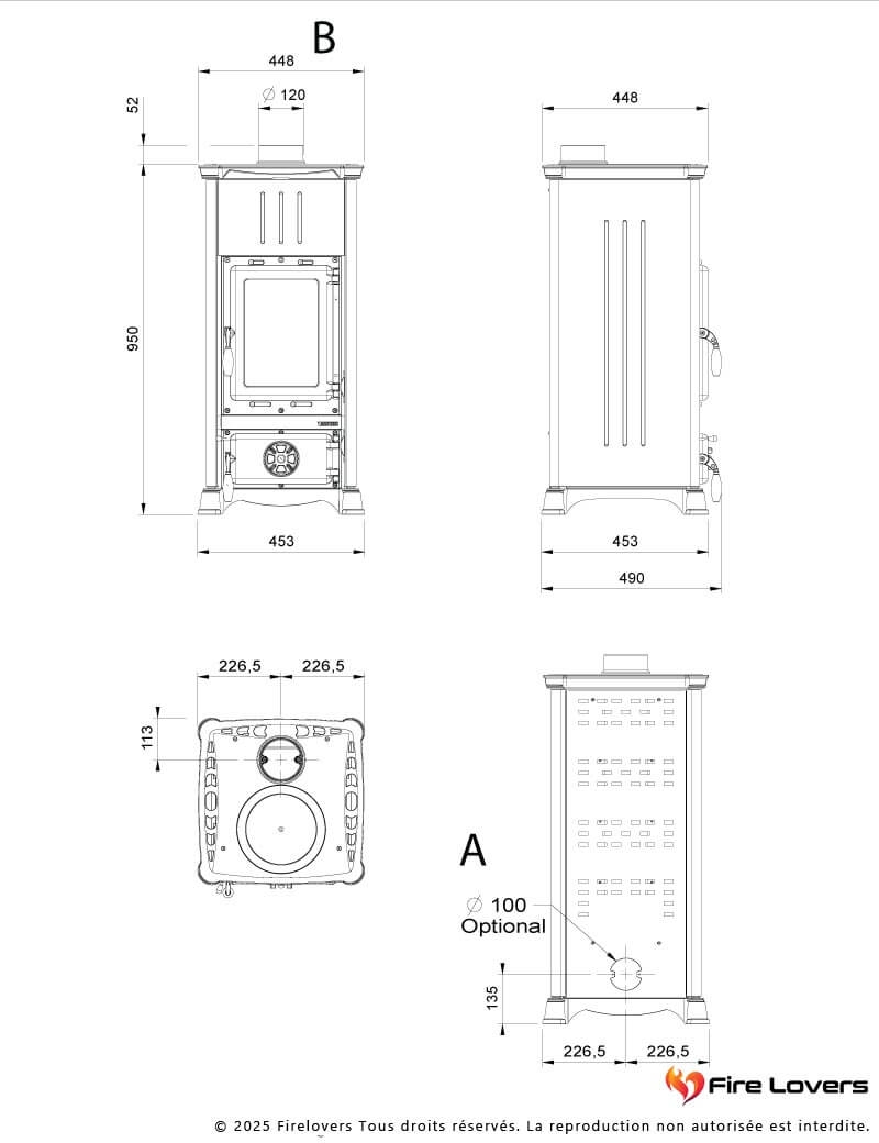 Emiliana Steel 7kW Poêle à...