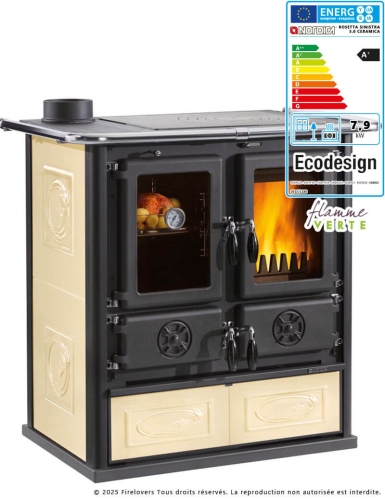 Rosetta Sinistra 5.0 Ceramica 7,9 kW Cuisinière à bois
