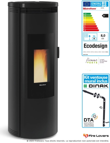 Pack Amika Evo 8kW + kit ventouse mural