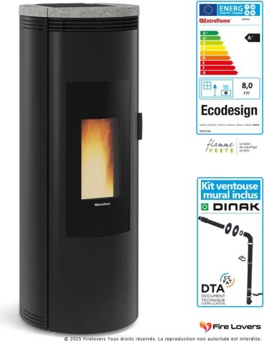 Pack Amika Evo 8kW + kit ventouse mural