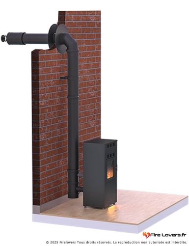 Kit ventouse TWIN BIOMASS Noir sortie arrière