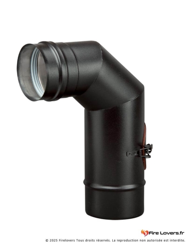 Coude 90° départ pellet + portillon DS INOX SP Noir