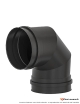 Coude 90° départ pellet FF DS INOX SP Noir