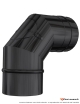 Coude 90° + portillon + joint DS INOX SP Noir