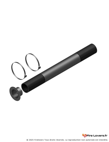Flexible air pellet avec grille et 2 colliers noir Ø60 mm