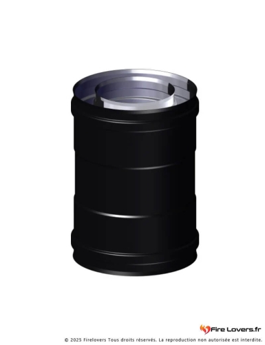 Raccord Ø80/125 - Ø80/130 ajustable Diflux noir