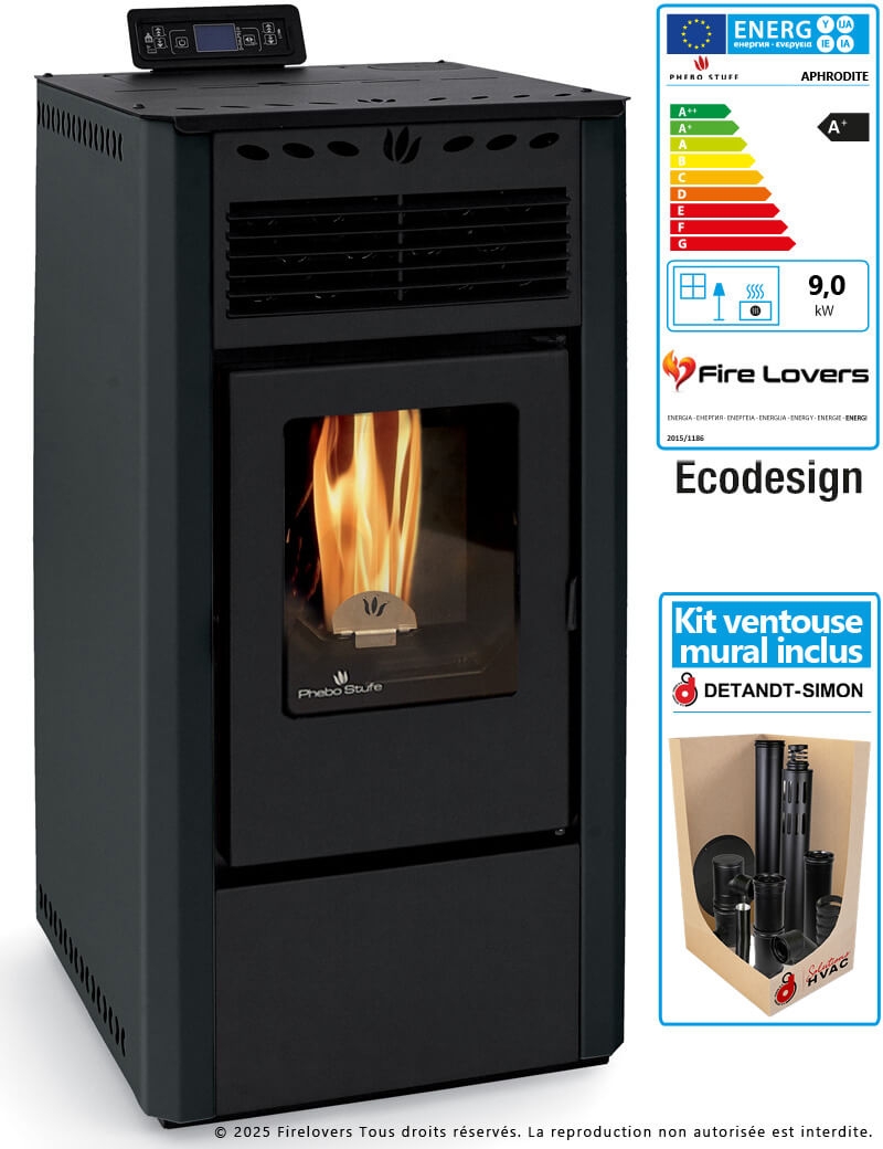 Pack Aphrodite S 9kW + kit ventouse mural | Sortie Arrière
