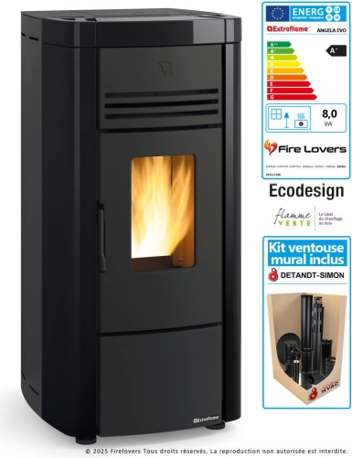 Pack Angela Evo 8kW + kit ventouse mural