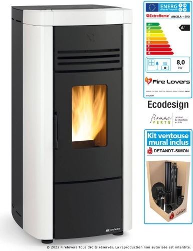 Pack Angela Plus Evo 8kW + kit ventouse mural