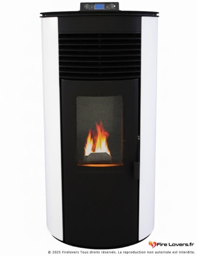 Pack Ideale S Rond 12kW Poêle à granulés étanche + kit ventouse mural