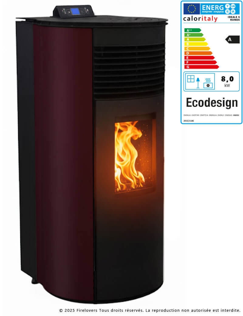 Ideale S Rond 8kW Poêle à granulés étanche