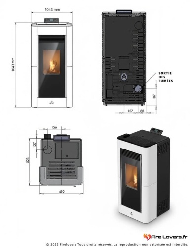 Petra S 7kW Poêle à granulés étanche