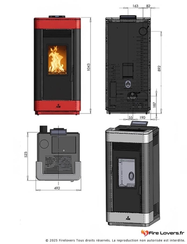 Giuly 7kW Poêle à granulés étanche