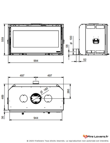 Inserto 100 LEAN 10,5kW Insert à bois