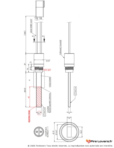 Bougie d'allumage en cristal de quartz Jolly Mec G/RESISTENZA/Q/300/G