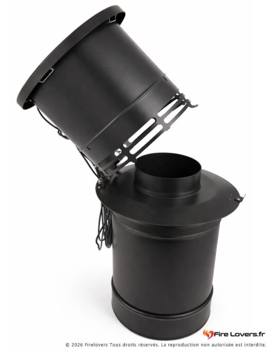 Extracteur de fumées pour poêle à bois ou pellet noir