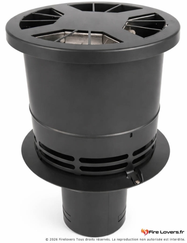 Extracteur de fumées pour poêle à bois ou pellet noir
