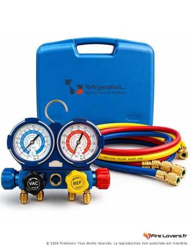 Kit groupe manomètre sec à 4 voies avec protection en caoutchouc pour R32