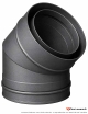 Coude 45° TWIN BIOMASS NOIR