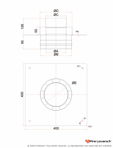 Kit d'amenée d'air Twin noir/flex bas fixe