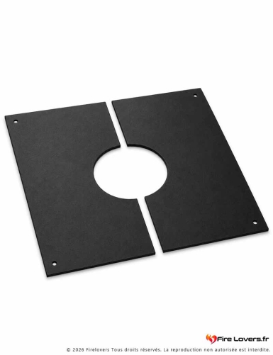 Plaque de finition carrée en 2 parties 0º noir