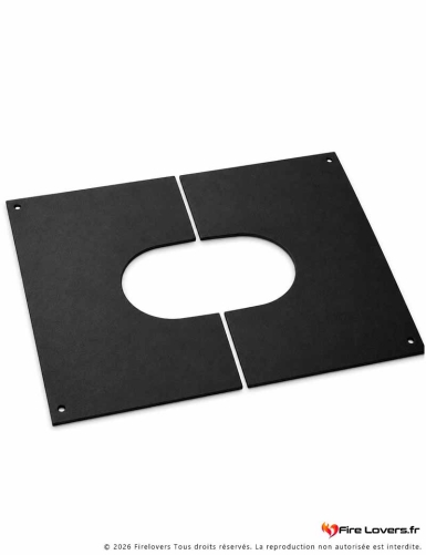 Plaque de finition carrée en 2 parties 30°-45° noir