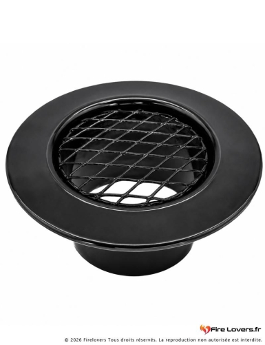 Flexible air pellet avec grille et 2 colliers noir Ø60 mm