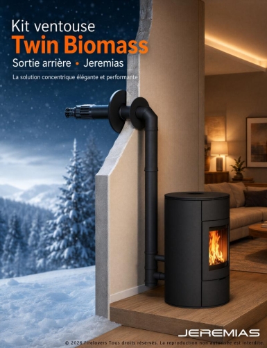 Kit ventouse TWIN BIOMASS Noir sortie arrière