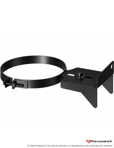Collier mural plat réglable 70-120mm - Ø80/125mm DIFLUX noir