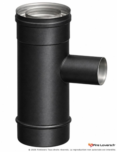 Té 90° air piquage mâle Ø60 pour amenée d'air Diflux noir