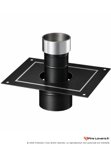 Plaque de départ Diflux vers flexible inox Diflux noir