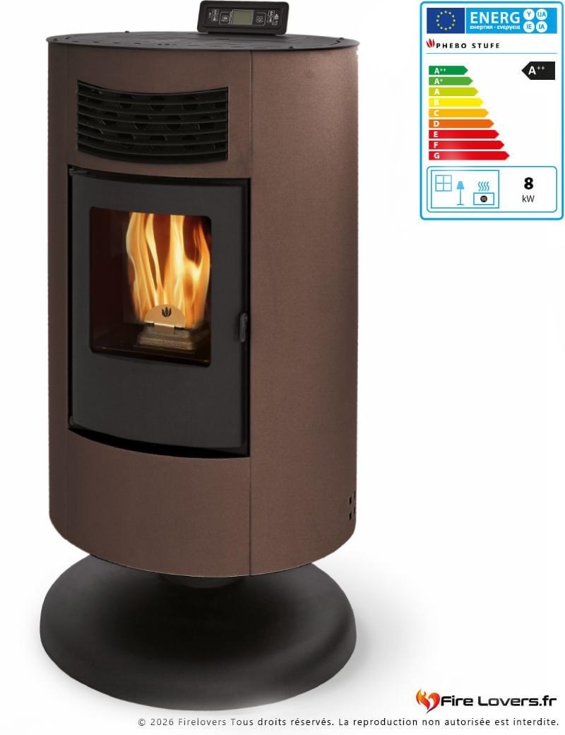 Poêle à granulés étanche Circe 5E-8 A++ design compact 7,5 kW