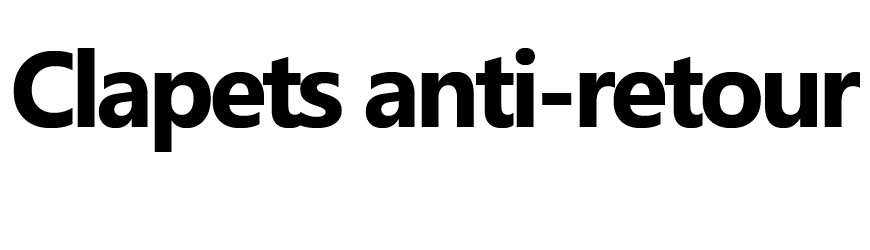 Clapets anti-retour