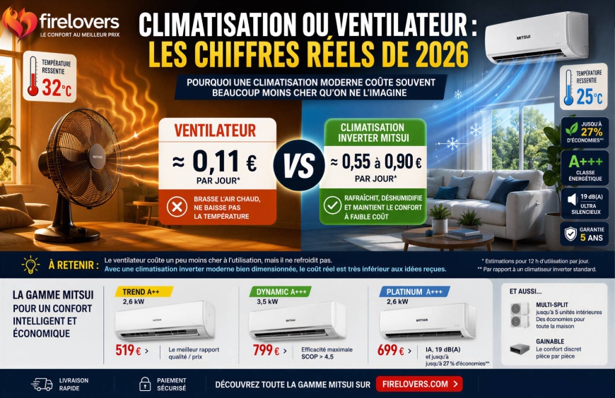 Climatiseur ou ventilateur : combien coûte vraiment la climatisation en 2026 ?